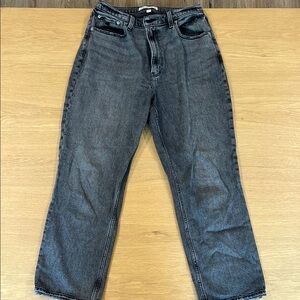 Abercrombie & Fitch Women's Ankle Straight High Rise Gray/Black Jean